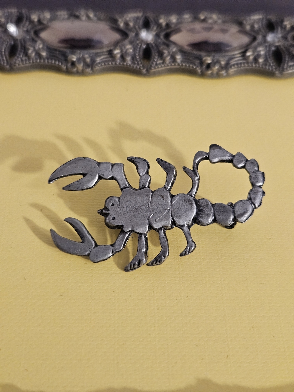 Vintage Metzke Scorpio Pewter Brooch